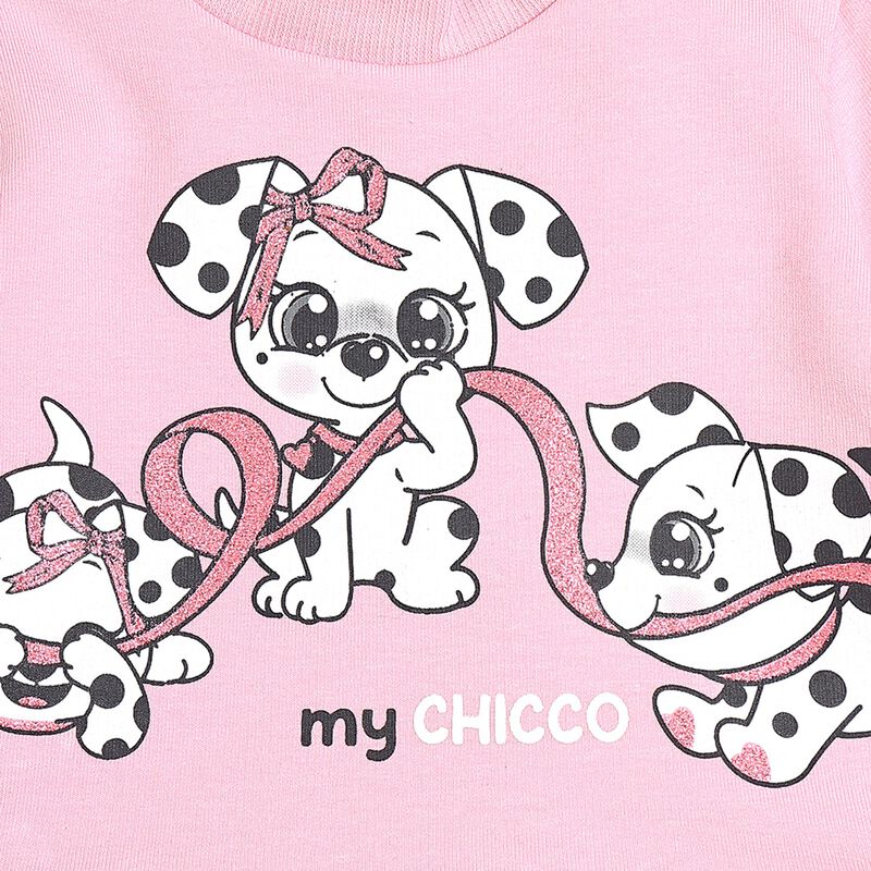 Girls Light Pink Printed Sweatshirt with Leggings Set image number null